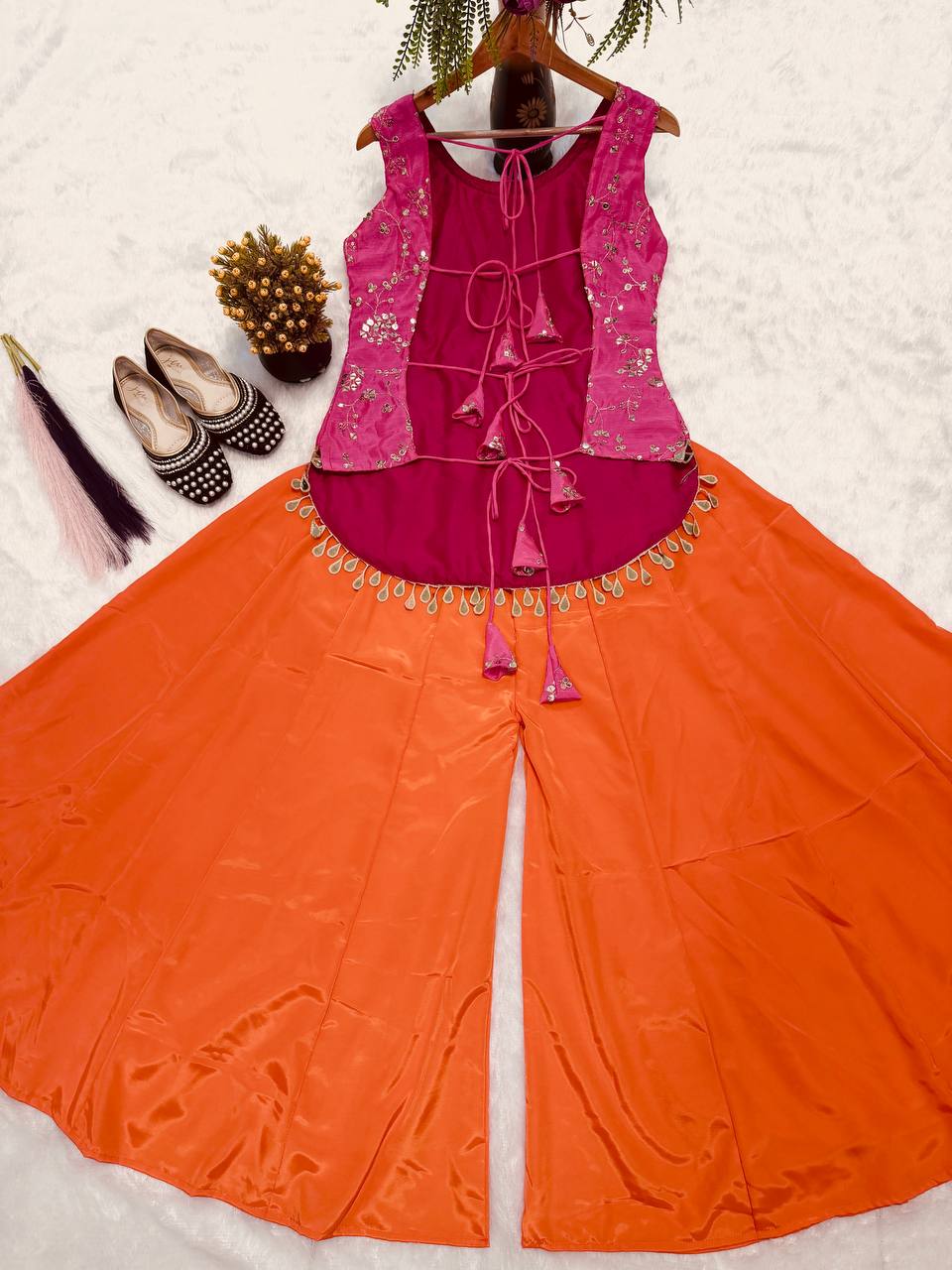 The Sunset Contrast Backless Palazzo Set